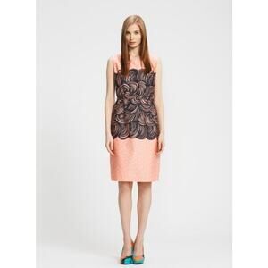 Marimekko Iltauinti Belted Pink Polka Dot Swirl Sleeveless Dress EU 36 US 6